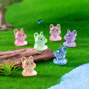 <span class=keywords><strong>Miniature</strong></span> de <span class=keywords><strong>chien</strong></span> en résine luminescente pour micro-paysage, figurine animale en résine qui brille dans le noir pour décoration de jardin, plantes en pot et gâteaux DIY - Product Image 3