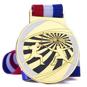 Wholesale free design competition medals martial arts gold silver and bronze fencing medals