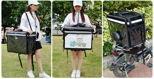 Zaino Borsa Termica Impermeabile Commerciale da 32L 48L per Consegna Cibo con Logo Personalizzato, per Pizza Calda Stile Just Eat con Luce Posteriore per Scooter - Product Image 6