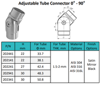 Garnitures de garde-corps d'escalier d'acier inoxydable de prix concurrentiel SS 316 304 connecteur réglable de Tube de finition de tache pour la balustrade en verre