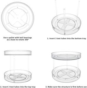 Plateau tournant à 2 niveaux pour les épices, organisateur, plateau à plusieurs niveaux pour les armoires de cuisine, fruits et légumes. - Product Image 6