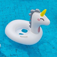 Nouveau Bouée de Natation pour Enfants en Forme de Canard Jaune, Design Animalier de Dessin Animé, Siège Épaissi, Gonflage Manuel, PVC Écologique