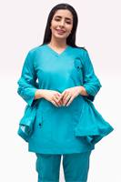 Uniforme de travail personnalisé à col en V pour femmes, hauts de travail à manches longues pour infirmières, uniformes de travail avec grande poche avant pour salle d'opération