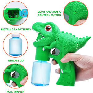 Pistola de burbujas de dinosaurio eléctrica de juguete de verano caliente con luz y música Máquina de agua de burbujas de plástico para niños - Product Image 5