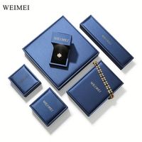 Boîte à bijoux LED bleue avec emballage cadeau léger pour boîte de jeu de bagues
