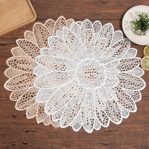 Mantel Individual Hueco de PVC Antideslizante y Resistente al Calor, Juego de Manteles Individuales para Mesa de Comedor, Estilo Clásico para el Hogar, Bodas/Fiestas - Product Image 2