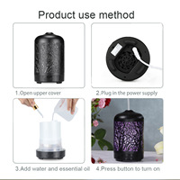 Humidifier USB 80 ml Creative Silent Lighting Ultrasonic Foggy Type Iron Diffuser untuk Meja Rumah