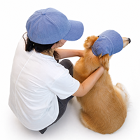 Ensemble de casquettes de baseball assorties pour propriétaires d'animaux, en velours côtelé, réglables, protection solaire, avec trous pour les oreilles, pour chats et chiens, usage quotidien en extérieur