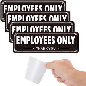 Panneaux de signalisation autocollants en aluminium robuste <span class=keywords><strong>pour</strong></span> accès réservé aux employés/personnel, résistants aux intempéries, <span class=keywords><strong>pour</strong></span> bureaux/entrepôts - Product Image 1