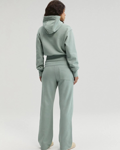 Ensemble de survêtement pour femme à capuche, coupe courte, couleur unie, coupe ample, en coton, sweat-shirt et pantalon, tenue décontractée pour l'automne - Product Image 3