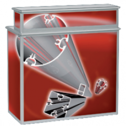 Promotion Counter With Top Box <b>PC</b> 3 Metal Roll Up Display <b>Stand</b> - Product Image 1