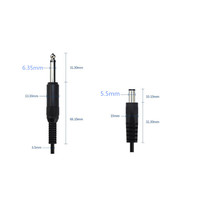 Câble microphone mâle 5.5MMX2.1MM DC vers 6.35MM mono