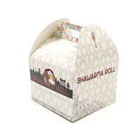 Matte Umweltfreundliche Papier-Tragetasche mit Rundem Durchsichtigem Fenster und Geprägtem Retro-Rahmen für Käsekuchen und Torten