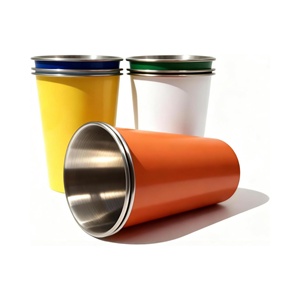 Vasos Apilables de 16 oz, Tazas de Acero Inoxidable, Tazas de Café, Vasos Ecológicos de Metal Premium - Product Image 1