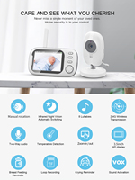 Nouveau Moniteur Bébé VB603 Pro 720p avec Caméra Sans Fil 3,5 Pouces 2,4G, Interphone Bidirectionnel, Détection de Pleurs et de Température
