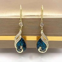 Boucles d'oreilles de luxe haut de gamme en cristal, style célébrité internet, élégantes et grandioses, pour femmes