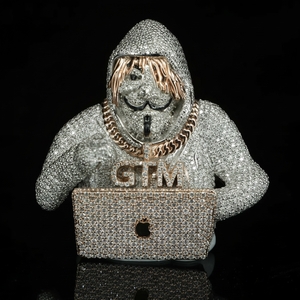 Fine <b>Jewelry</b> <b>Designer</b> Custom 925 Sterling Silver Enamel Iced Out VVS Moissanite Custom Glow in the Dark <b>3d</b> Cartoon Pendant - Product Image 1