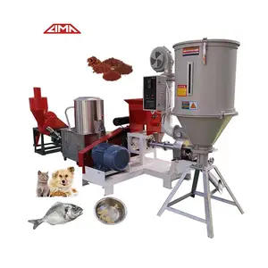 LIMA Mini Pet Food/ Fish/Shrimp Feed Mill Production Line Automatic 55kw Animal Fish Feed Production Line Extruder For Sale