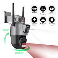 Caméra de sécurité IP PTZ Yoosee extérieure 4MP à double objectif avec zoom optique 10x, audio bidirectionnel et options de stockage de données cloud Wi-Fi