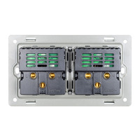 Prise murale double standard britannique 13A 250V en acier inoxydable noir et or, format 146, universelle 3 broches 4 USB