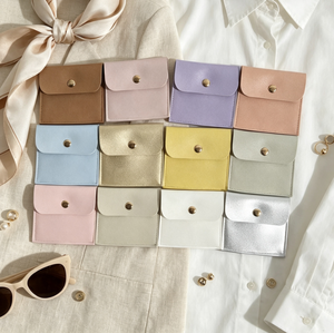 Pochette à bijoux multicolores avec rabat, fermeture à bouton-pression métallique, sac de rangement en cuir, logo personnalisé pour boucles d'oreilles, bagues, colliers, emballage cadeau - Product Image 5