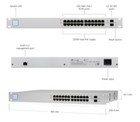 Nouveau commutateur réseau poe original Ubiquiti UniFi US-24-250W couche 2 RJ45 24 ports