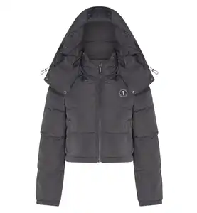 Women Trapstar London Down Jacket Irongate Detachable Hooded Puffer Women Fashion High Quality Winter Coat