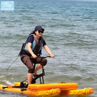 Vélo aquatique à ponton plat pour une personne, cadre en aluminium avec tapis flottant avant, pliable, pour la mer, de Chine, Lumark