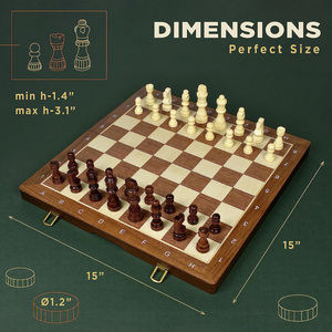<span class=keywords><strong>Scacchiera</strong></span> del gioco da tavolo 2 in 1 <span class=keywords><strong>scacchi</strong></span> <span class=keywords><strong>e</strong></span> dama con pezzi di legno Set magnetico di <span class=keywords><strong>scacchi</strong></span> - Product Image 6