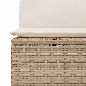 Ensemble de jardin en rotin PE beige avec structure en acier thermolaqué 100% polyester, élégant et mobilier de jardin - Product Image 6
