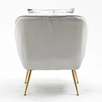 Fauteuil de détente moderne en velours avec tissu doux et pieds en métal doré électro-plaqué durables pour le salon