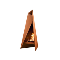 Brasero d'extérieur scandinave en acier Corten, chauffage extérieur certifié CE, 9999 BTU, structure en acier résistant à la corrosion et aux intempéries pour l'extérieur