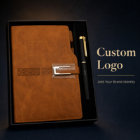 Coffret cadeau personnalisé en cuir PU A5 avec stylo, ensemble de carnet à couverture rigide pour le bureau et l'école