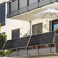 Système d'installation solaire photovoltaïque monocristallin MPPT 720W Topcon avec micro-onduleur et supports rétractables, batterie lithium-ion pour balcon