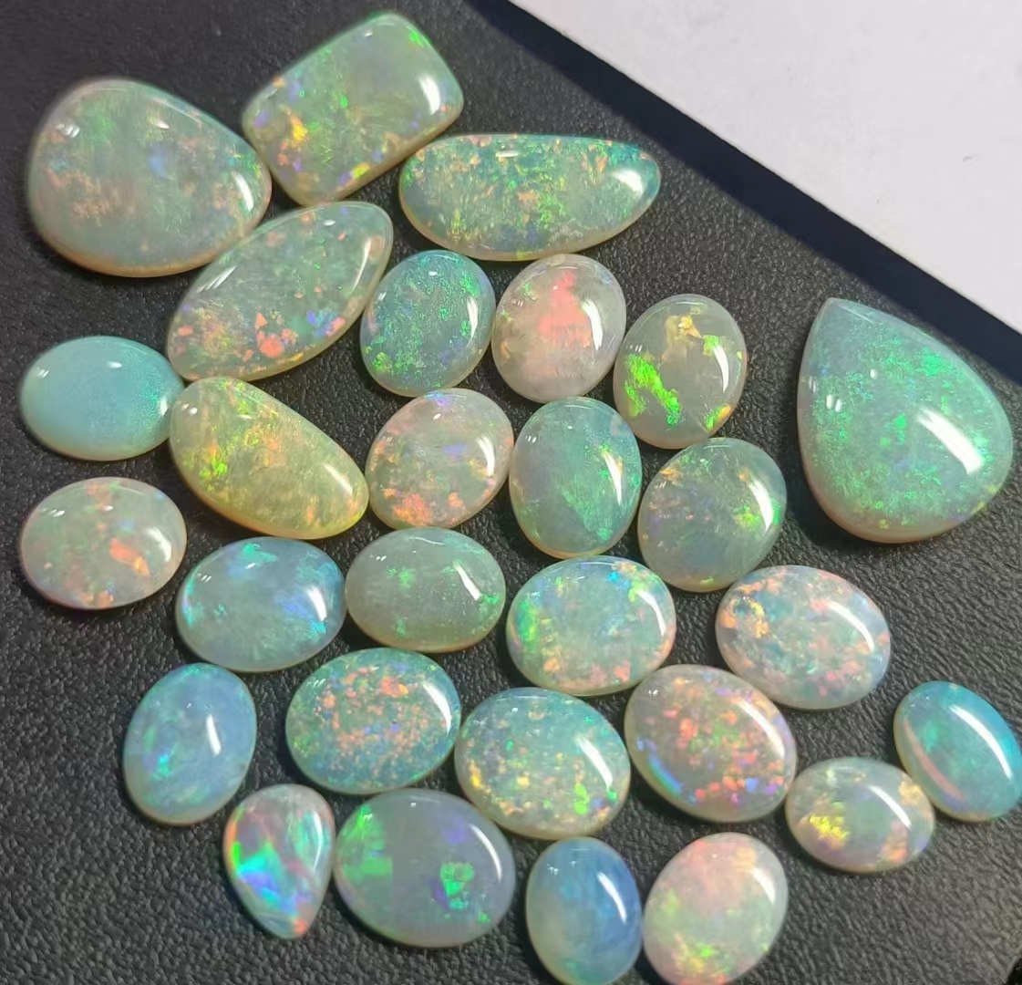 YZ pabrik menjual semua bentuk opal longgar setengah berharga batu permata bulat/pir/awan/bulat dll cabochon potong alami Opal Etiopia