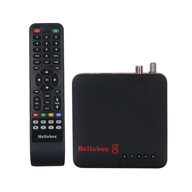 Hellobox 8 DVB-S2 S2X T2 H.265 Built-in WiFi Auto Biss Key PowerVu Cam Newcam Mgcam Satellite Receiver Set Top Box