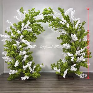 DKB Venta al por Mayor de Fábrica, Soporte de Flores Artificiales de Fibra de Vidrio Rosa y Blanco para Interiores, Arco de Árbol de Flores de Cerezo, Decoración para Fiestas y Bodas - Product Image 2