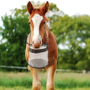 Bolsa de alimentación de caballos Bolsa de malla de alimentación lenta con correa ajustable para mulas de caballos