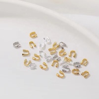 Boucle de queue en cuivre en forme de U électrolytique 18K fermoir de positionnement fil d'acier perlé Bracelet de garde collier accessoires