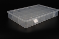 Boîte de rangement à compartiments transparents, en plastique, avec diviseur d'organisateur