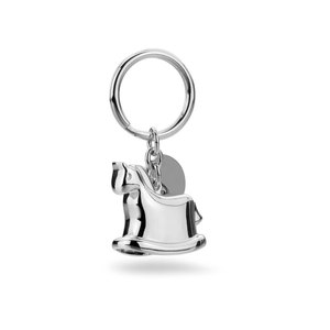 Llavero de campana de caballo mecedora de moda Logotipo personalizado Impreso Offset y aleación de zinc de cristal de acero inoxidable UV para llaves - Product Image 1