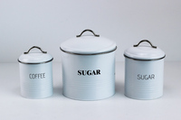 BX ensemble de 3 pots ronds de cuisine pour le stockage des aliments farine thé café sucre