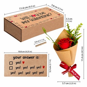 Caja de Regalo de San Valentín Hecha a Mano, Mini Ramo de Rosas, Tarjeta de Amor de Papel, Regalo Sorpresa Romántico - Product Image 4