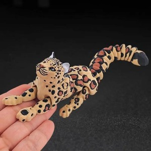 Modèle de léopard des neiges imprimé en 3D, simulation multi-articulée, figurines d'animaux sauvages mobiles, miniatures, décoration d'intérieur, artisanat, figurines - Product Image 2