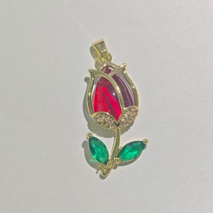 Collier pendentif rose style coréen pour femme, serti de zircon, forme végétale, bijou de mode pour usage quotidien, origine Yiwu A1118 - Product Image 2