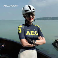 AEC.CYCLIST Maillot de cyclisme d'été à manches courtes pour femme, séchage rapide, léger, pour vélo de route et VTT