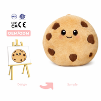 Coussin en peluche avec logo personnalisé 	   Coussin en peluche personnalisé en forme de biscuit, tissu en peluche super doux pour la décoration de la maison, certifié EN71 et ASTM