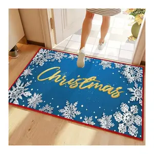 Christmas Elements Holiday Carpet Suitable For Kitchen Toilet Door Balcony Entrance Mat Children's Cartoon Christmas