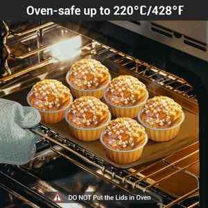 8 oz 200ml Aluminum <b>Foil</b> Disposable Baking Cups with Plastic Lids Recyclable Food Grade (Gold Silver) - Product Image 3