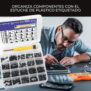 Laptop Screw Kit 400Pcs Flat Head Carbon Steel Black Zinc Computer Repair Set - Product Image 2
